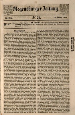 Regensburger Zeitung Freitag 16. März 1849