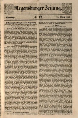 Regensburger Zeitung Sonntag 18. März 1849