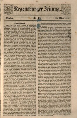 Regensburger Zeitung Montag 19. März 1849