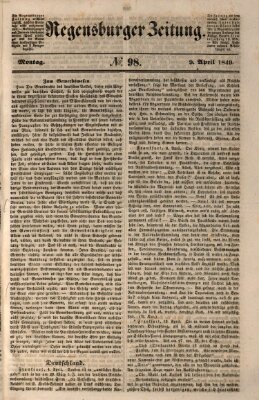 Regensburger Zeitung Montag 9. April 1849