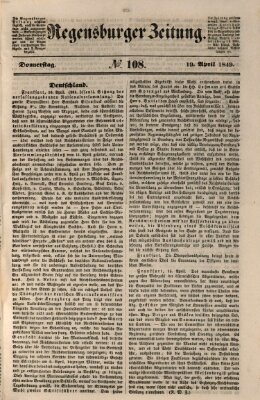 Regensburger Zeitung Donnerstag 19. April 1849