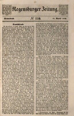 Regensburger Zeitung Samstag 21. April 1849