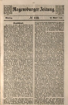 Regensburger Zeitung Montag 23. April 1849