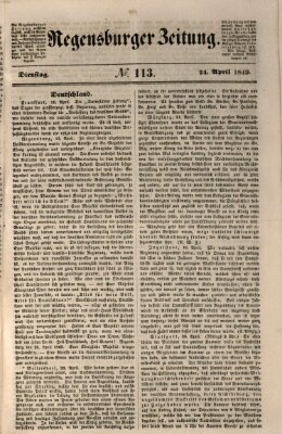 Regensburger Zeitung Dienstag 24. April 1849