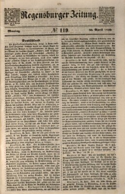 Regensburger Zeitung Montag 30. April 1849