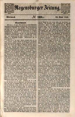 Regensburger Zeitung Mittwoch 20. Juni 1849