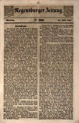 Regensburger Zeitung Montag 30. Juli 1849