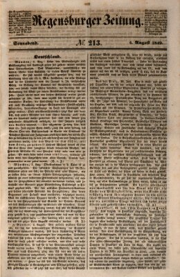 Regensburger Zeitung Samstag 4. August 1849