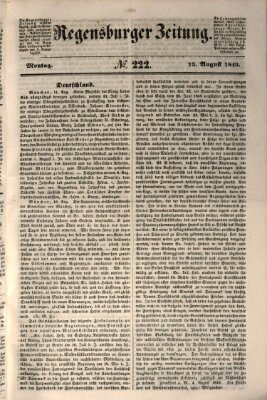 Regensburger Zeitung Montag 13. August 1849