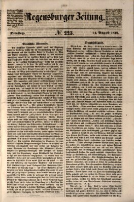 Regensburger Zeitung Dienstag 14. August 1849