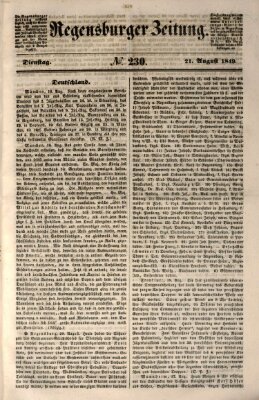 Regensburger Zeitung Dienstag 21. August 1849