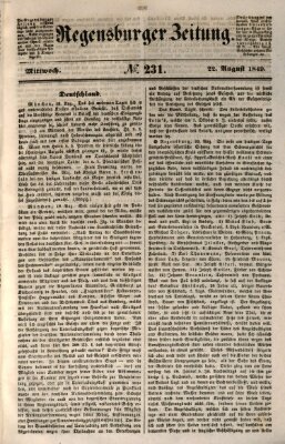 Regensburger Zeitung Mittwoch 22. August 1849