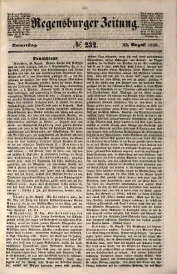 Regensburger Zeitung Donnerstag 23. August 1849