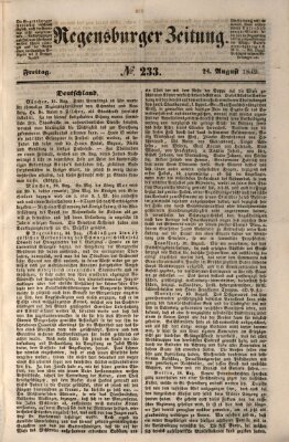 Regensburger Zeitung Freitag 24. August 1849