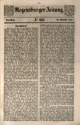 Regensburger Zeitung Dienstag 28. August 1849