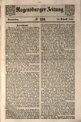 Regensburger Zeitung Donnerstag 30. August 1849