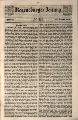 Regensburger Zeitung Freitag 31. August 1849