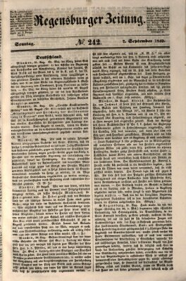 Regensburger Zeitung Sonntag 2. September 1849