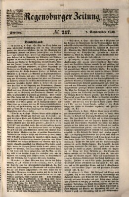 Regensburger Zeitung Freitag 7. September 1849