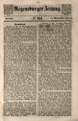 Regensburger Zeitung Freitag 14. September 1849