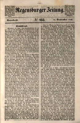 Regensburger Zeitung Samstag 15. September 1849