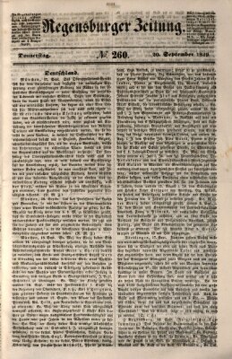 Regensburger Zeitung Donnerstag 20. September 1849