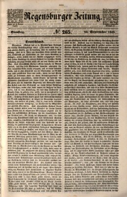 Regensburger Zeitung Dienstag 25. September 1849