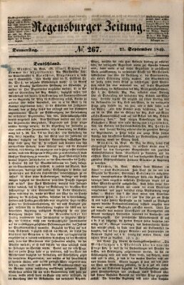 Regensburger Zeitung Donnerstag 27. September 1849