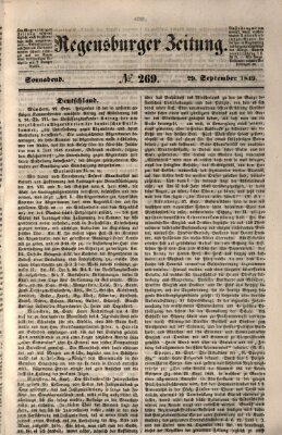Regensburger Zeitung Samstag 29. September 1849