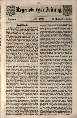 Regensburger Zeitung Sonntag 30. September 1849