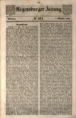 Regensburger Zeitung Montag 1. Oktober 1849