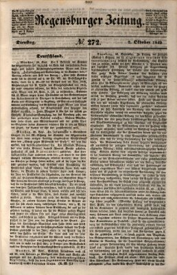 Regensburger Zeitung Dienstag 2. Oktober 1849