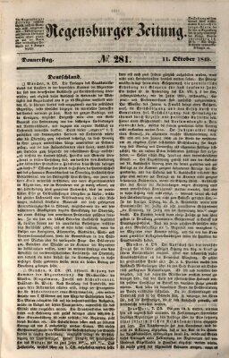 Regensburger Zeitung Donnerstag 11. Oktober 1849