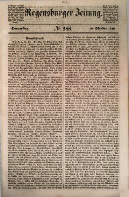 Regensburger Zeitung Donnerstag 18. Oktober 1849