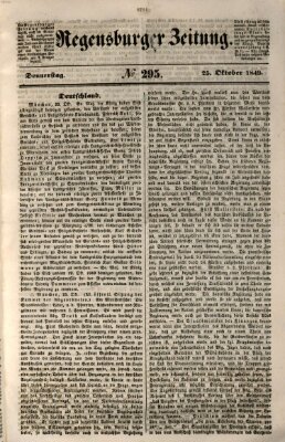 Regensburger Zeitung Donnerstag 25. Oktober 1849