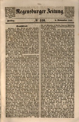 Regensburger Zeitung Freitag 9. November 1849