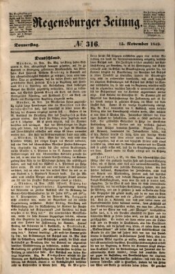 Regensburger Zeitung Donnerstag 15. November 1849