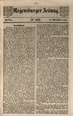 Regensburger Zeitung Freitag 16. November 1849