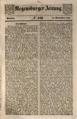 Regensburger Zeitung Sonntag 18. November 1849