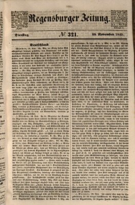 Regensburger Zeitung Dienstag 20. November 1849