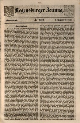 Regensburger Zeitung Samstag 1. Dezember 1849