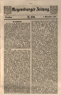 Regensburger Zeitung Dienstag 4. Dezember 1849