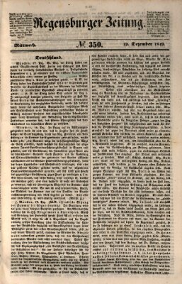 Regensburger Zeitung Mittwoch 19. Dezember 1849