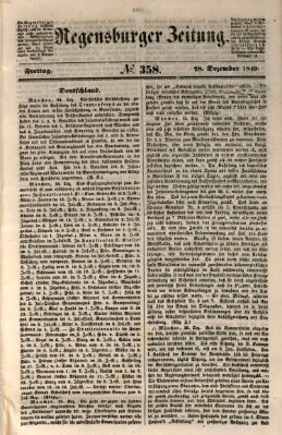 Regensburger Zeitung Freitag 28. Dezember 1849