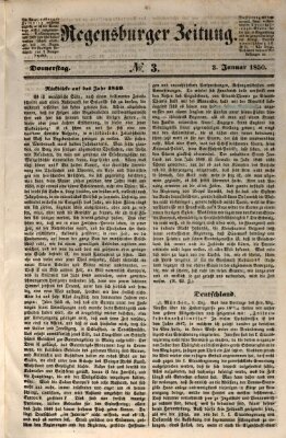 Regensburger Zeitung Donnerstag 3. Januar 1850