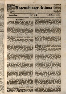 Regensburger Zeitung Donnerstag 14. Februar 1850