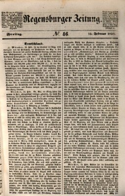 Regensburger Zeitung Freitag 15. Februar 1850