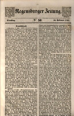 Regensburger Zeitung Dienstag 19. Februar 1850