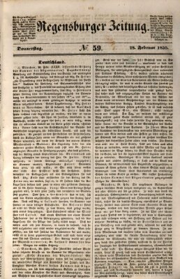 Regensburger Zeitung Donnerstag 28. Februar 1850