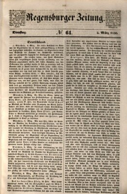 Regensburger Zeitung Dienstag 5. März 1850